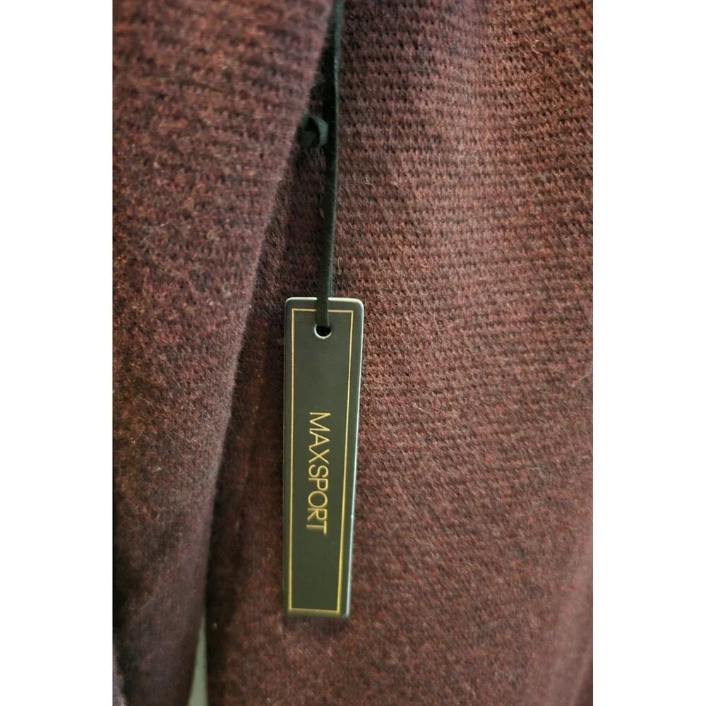 NWT MAXSPORT Hooded Cardigan Sweater Women's Burgundy Floral Sz M - Picture 7 of 8